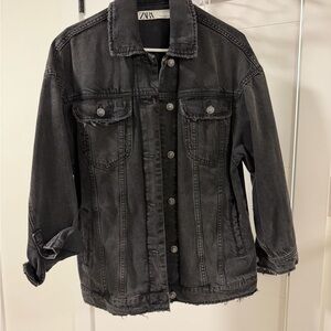 Zara Charcoal oversized Denim Jacket